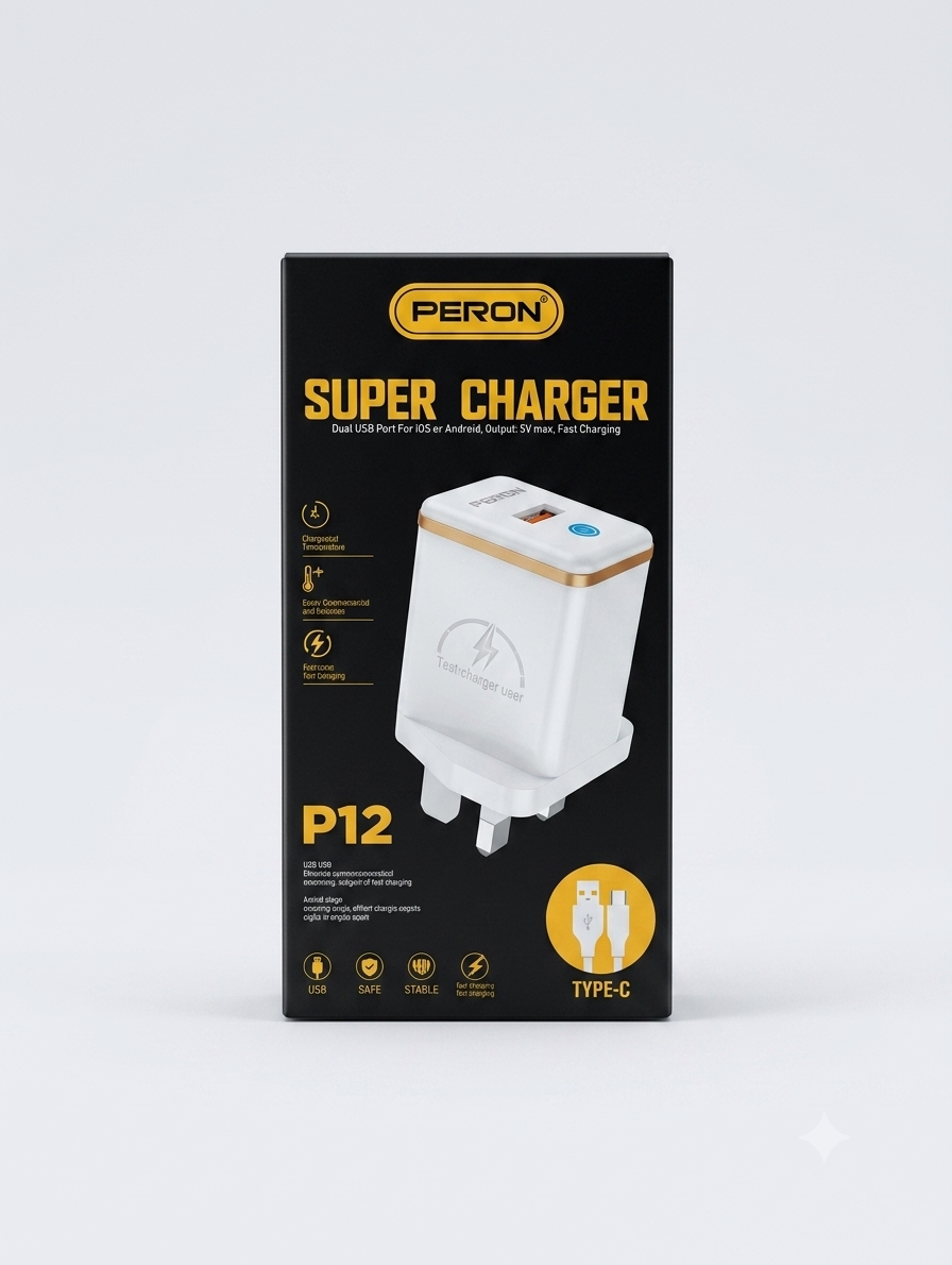 Original Peron P12 dual USB charger (Type C)